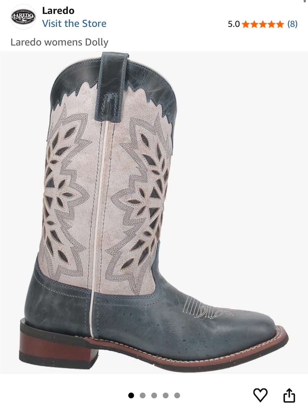 Laredo Dolly Two-Tone Western Boot in Black and Beige